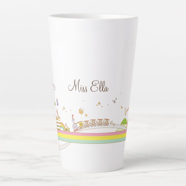 Caneca De Café Latte Cena de Professores Whimsical Personalizada (Frente)