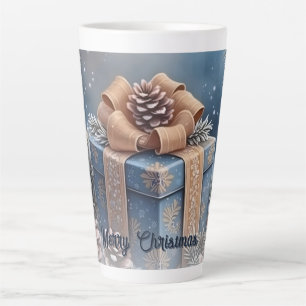 Caneca De Café Latte Cena Mágica de Presente de Natal de Inverno