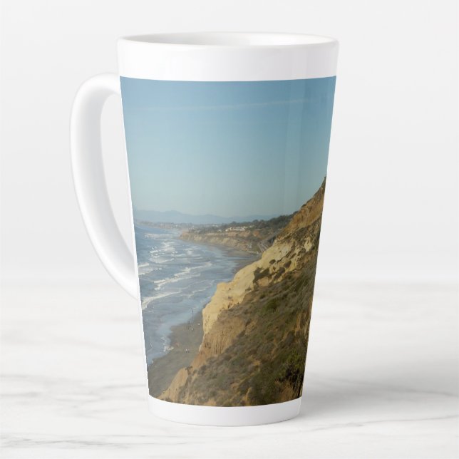 Caneca De Café Latte Cenário de Viagem da Costa da Califórnia (Ângulo esquerdo)