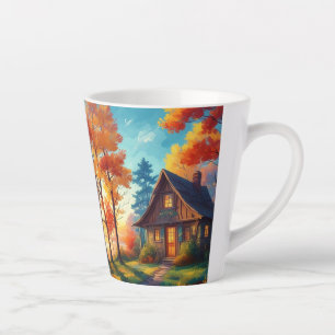 Caneca De Café Latte Cenário natural com algodão na floresta
