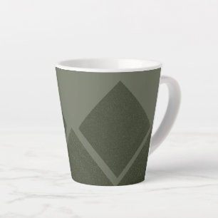 Caneca De Café Latte Center Diamond Moss Green Latte Mug - Personalizad