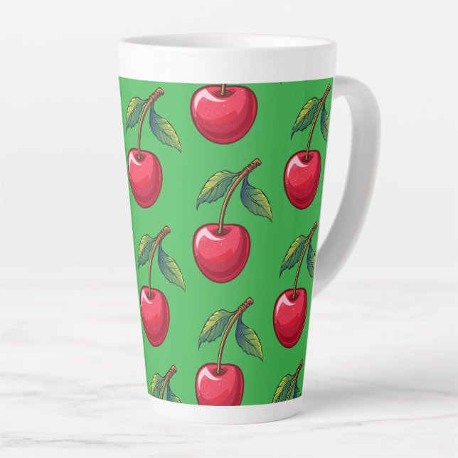 Caneca De Café Latte Cereja (Ângulo direito)
