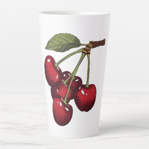 Caneca De Café Latte Cerejas Vermelhas Lindas mamãe ganhou Cerejas Doce