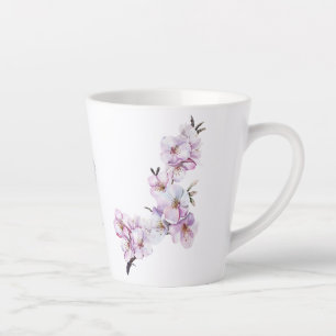 Caneca De Café Latte Cerejeira Rosa Blossomo Cerâmica