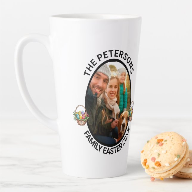 Caneca De Café Latte Cesto de Ovos de Fotografia da Páscoa Personalizad (In Situ)