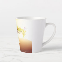 Caneca De Café Latte Cesto de vidro com frutas e bateria