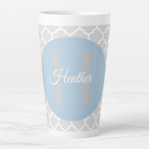 Caneca De Café Latte Céu Azul Quatrefoil Personalizado Lâmina