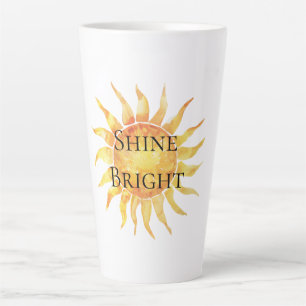Caneca De Café Latte Céu Sol Brilha Forte
