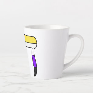 Caneca De Café Latte Chá da Bandeira do Orgulho Não Binário