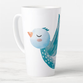 Caneca De Café Latte Chá de fraldas de Gêmeos Pássaros Azuis