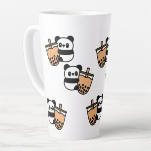 Caneca De Café Latte Chá e Urso de Panda de Bolha Bonita