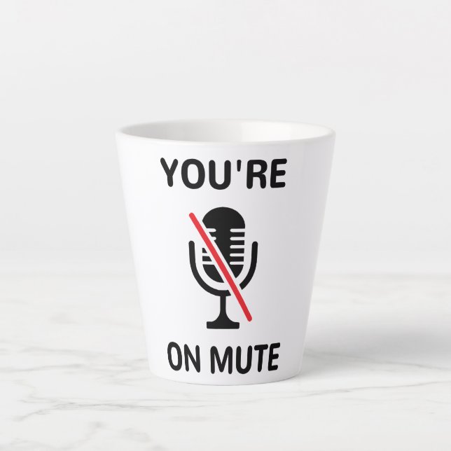 Caneca De Café Latte Chamada de vídeo, você está com som (Frente)