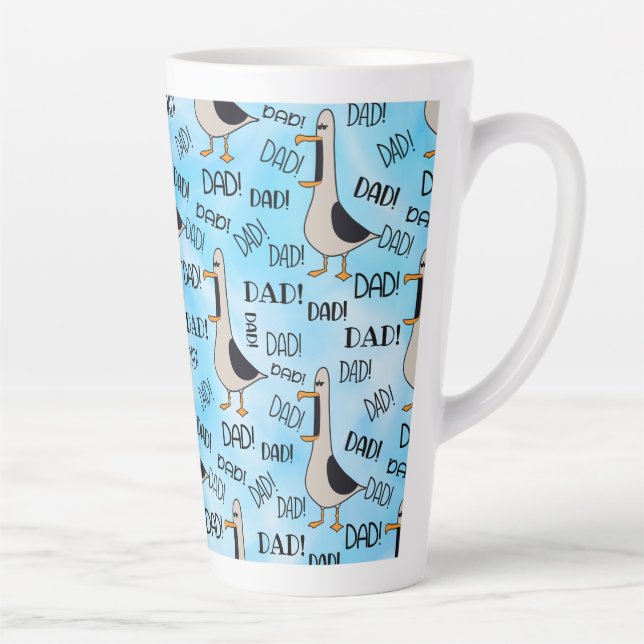 Caneca De Café Latte Chamando Pai Lata Grande Mug 17 oz (Direita)