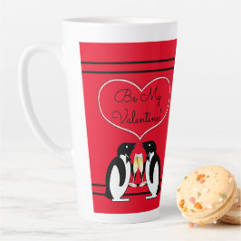 Caneca De Café Latte Champagne Penguins