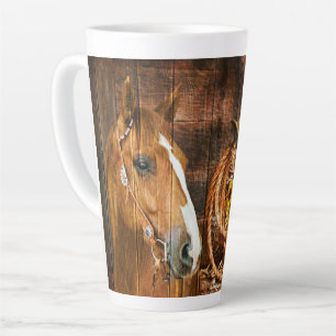 Caneca De Café Latte Chapéu de Cowboy de Cavalo Girassol Quadro de Made