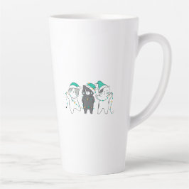 Caneca De Café Latte chapéus festivos, luzes de Natal