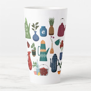 Caneca De Café Latte Charme de Cozinha Modernista de Meados do Século
