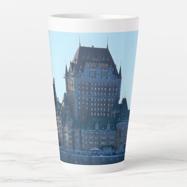 Caneca De Café Latte Chateau Frontenac, Quebec, Canadá (Frente)