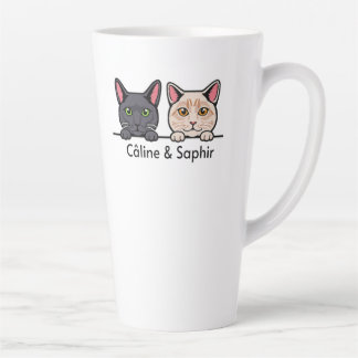Caneca De Café Latte Chats en famille