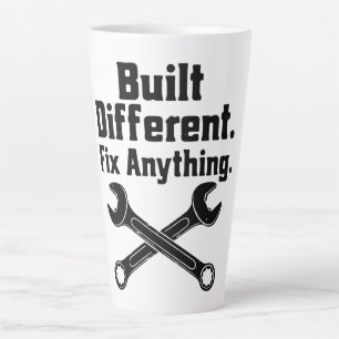 Caneca De Café Latte Chave de Mecânico Construída Diferente Conserta Qu
