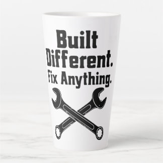 Caneca De Café Latte Chave de Mecânico Construída Diferente Conserta Qu
