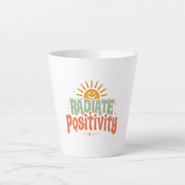 Caneca De Café Latte Cheerful and Motivational Sunny Saying (Frente)
