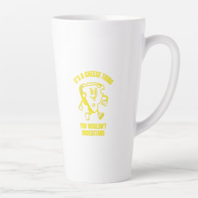 Caneca De Café Latte Cheese thing funny cheese pun jokes (Direita)