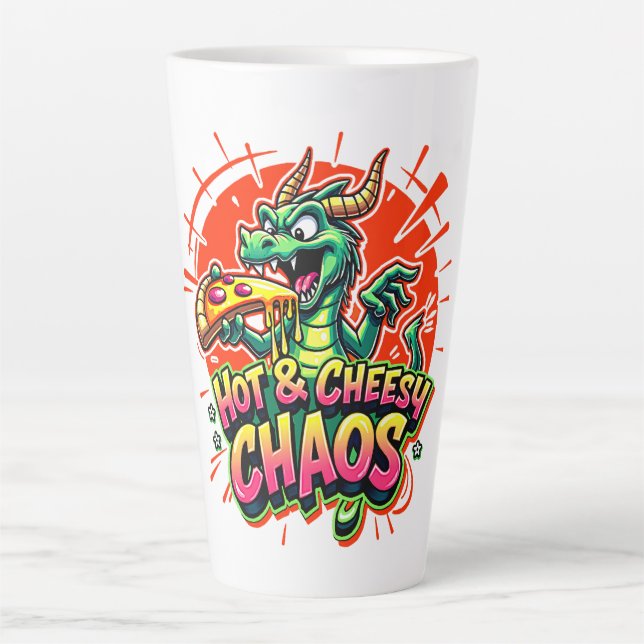 Caneca De Café Latte Cheesy Dragon Delight (Frente)