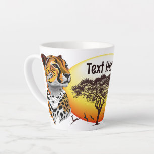 Caneca De Café Latte Cheetah African Feline Wild Animal