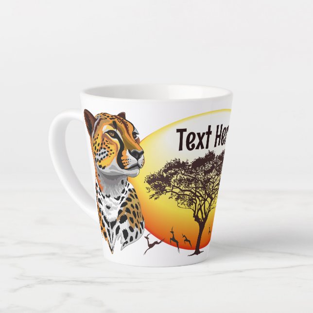 Caneca De Café Latte Cheetah African Feline Wild Animal (Ângulo esquerdo)