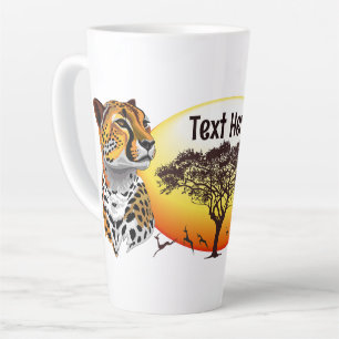 Caneca De Café Latte Cheetah African Feline Wild Animal