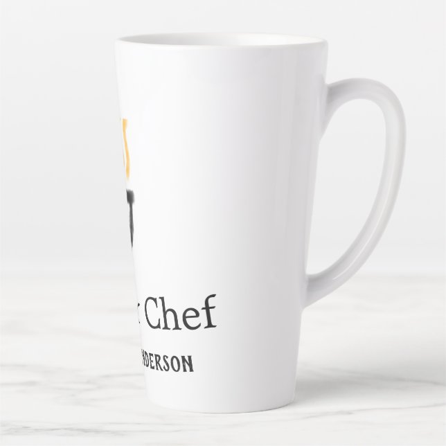 Caneca De Café Latte Chef mestre adicionar nome panela preta fumaça de  (Direita)