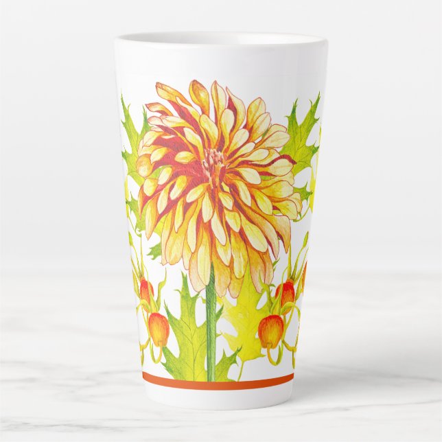 Caneca De Café Latte Chegada do outono em uma lata grande (Frente)