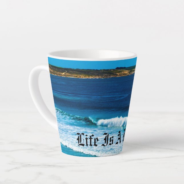 Caneca De Café Latte Cheiro De Um Oceano Pesado, (Ângulo esquerdo)