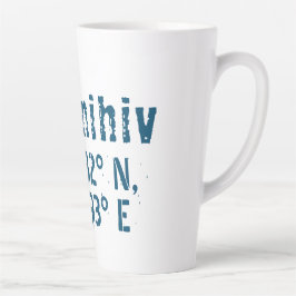 Caneca De Café Latte Chernihiv Ucrânia Latitude & Longitude Afetada