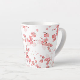 Caneca De Café Latte Cherry Flower 2