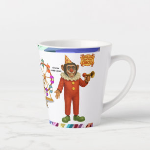 Caneca De Café Latte Chester o chimpancé palhaço