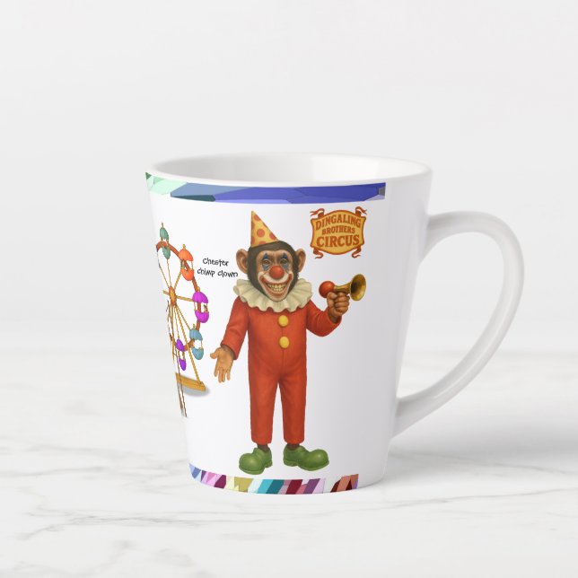 Caneca De Café Latte Chester o chimpancé palhaço (Direita)