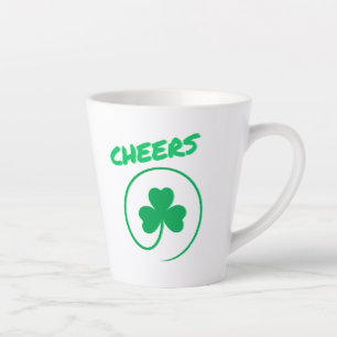 Caneca De Café Latte Chever Shamrock Dia de São Patrício Verde irland