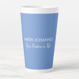 Caneca De Café Latte Chic Elegante Mínimo Azul-Na moda