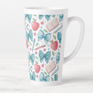 Caneca De Café Latte Chic Girly Pattern Teacher