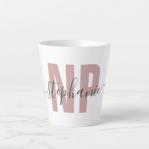Caneca De Café Latte Chic Personalizado de Graduação de Enfermeiro NP