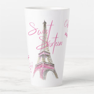 Caneca De Café Latte Chic Torre Eiffel Paris Personalizado Doze Anos