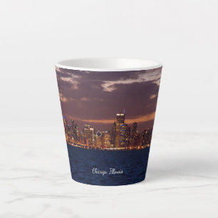 Caneca De Café Latte Chicago Skyline latte mug