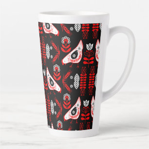 Caneca De Café Latte Chicken Hen Folk Art