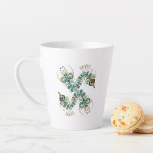 Caneca De Café Latte Chimera - Peacock Seacavalo Latte Mug