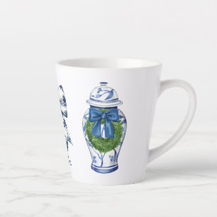 Caneca De Café Latte Chinoiserie Christmas Ginger Jar com Arco
