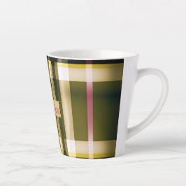 Caneca De Café Latte Chique e Na Moda Verde e Rosa