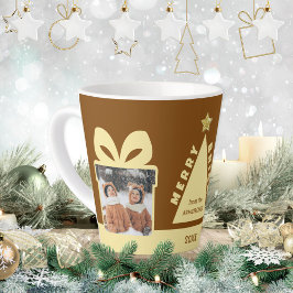 Caneca De Café Latte Chocolate 2 Foto Lembrança Minimalista