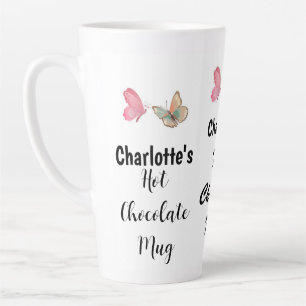 Caneca De Café Latte Chocolate Quente de Script de Nome Personalizado M